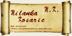 Milanka Košarić vizit kartica